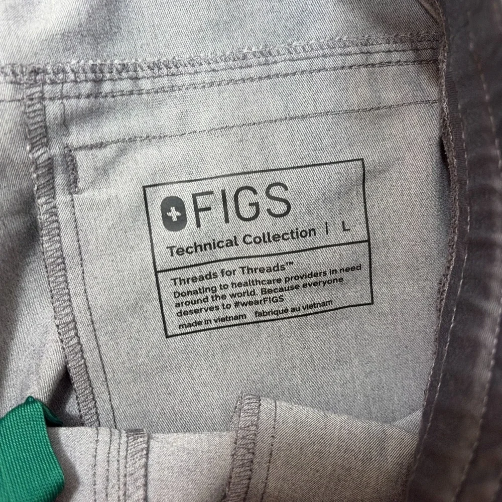 FIGS Axim Cargo Scrub Pants Mens Large Gray Straight Leg T2001 Medical